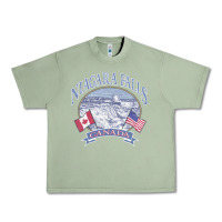 Oil Green americana niagara falls scene canada america flags sweatshirt Urban Heavy Tee - linhVisuals