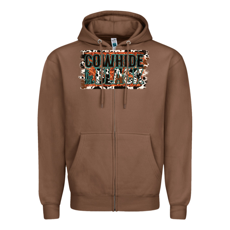 Cowhide Is The New Black Zipper Hoodie by Jasminsmagicworld | Teevron