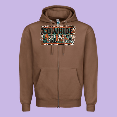 Cowhide Is The New Black Zipper Hoodie Designed By Jasminsmagicworld