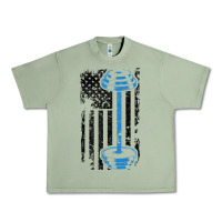 Oil Green american flag gym and fitness  weight lifting gift t shirt Urban Heavy Tee - linhVisuals