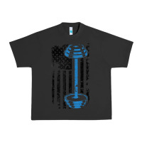 Pigment Black american flag gym and fitness  weight lifting gift t shirt Urban Heavy Tee - linhVisuals