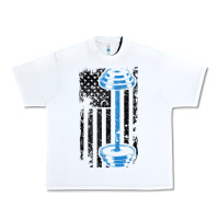 White american flag gym and fitness  weight lifting gift t shirt Urban Heavy Tee - linhVisuals