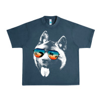 Midnight Navy american akita shirts with glasses sunglasses retro style t shirt Urban Heavy Tee - linhVisuals