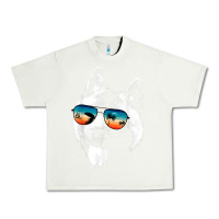 Pistachio american akita shirts with glasses sunglasses retro style t shirt Urban Heavy Tee - linhVisuals