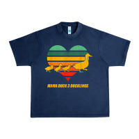 Navy mama duck mother of 3 duckling funny mom mommy animal lover t shirt Urban Heavy Tee - linhVisuals
