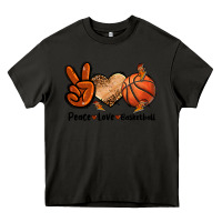Asphalt Peace Love Basketball Heavy Core Tee - FaDigitalArtStudio