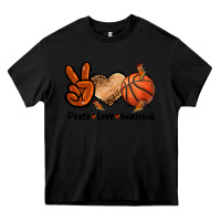 Black Peace Love Basketball Heavy Core Tee - FaDigitalArtStudio