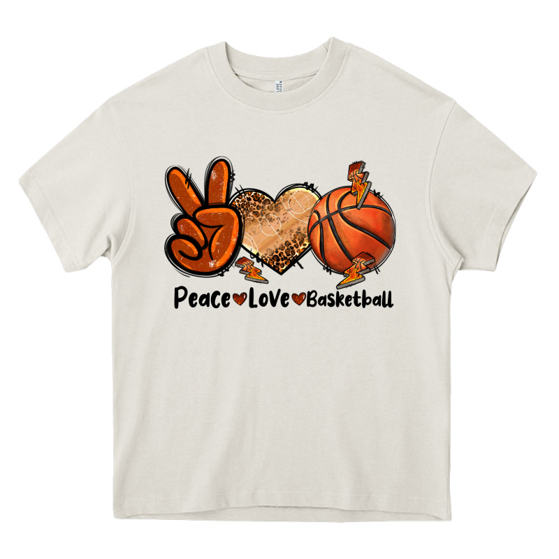 Peace Love Basketball Heavy Core Tee by FaDigitalArtStudio | Teevron