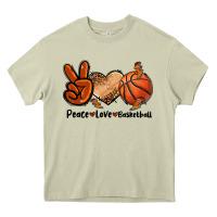 Mossy Peace Love Basketball Heavy Core Tee - FaDigitalArtStudio