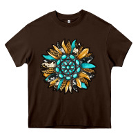 Chocolate Brown gemstone sunflower Heavy Core Tee - RanaPortraitStore