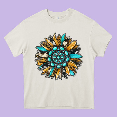 Gemstone Sunflower Heavy Core Tee Designed By Ranaportraitstore