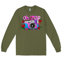 Army Green Oh Snap Long Sleeve Tee - CowhideDigitalArt