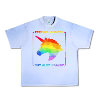 Grape Ice feeling magical but also stabby unicorn rainbow t shirt Urban Heavy Tee - linhVisuals