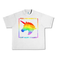 Lunar Rock feeling magical but also stabby unicorn rainbow t shirt Urban Heavy Tee - linhVisuals