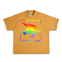 Peanut Butter feeling magical but also stabby unicorn rainbow t shirt Urban Heavy Tee - linhVisuals
