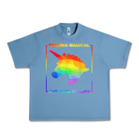 Pebble Blue feeling magical but also stabby unicorn rainbow t shirt Urban Heavy Tee - linhVisuals