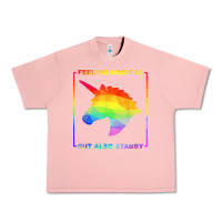 Salmon feeling magical but also stabby unicorn rainbow t shirt Urban Heavy Tee - linhVisuals