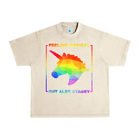 Sandshell feeling magical but also stabby unicorn rainbow t shirt Urban Heavy Tee - linhVisuals