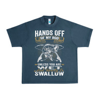 Midnight Navy mens hands off of my rod bass fishing fisherman t shirt Urban Heavy Tee - linhVisuals