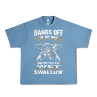 Pebble Blue mens hands off of my rod bass fishing fisherman t shirt Urban Heavy Tee - linhVisuals