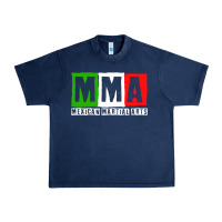 Navy mexican martial arts combat mexico fighter themed pullover hoodie Urban Heavy Tee - linhVisuals