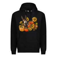 Black donkey sunflower and pumpkin farm Premium Hoodie - BarkalooDesign
