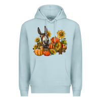 Blue Mist donkey sunflower and pumpkin farm Premium Hoodie - BarkalooDesign