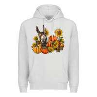 Dove Grey donkey sunflower and pumpkin farm Premium Hoodie - BarkalooDesign