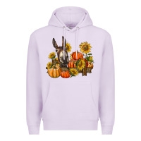Lilac donkey sunflower and pumpkin farm Premium Hoodie - BarkalooDesign