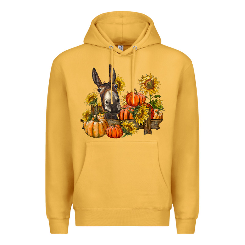 Donkey Sunflower And Pumpkin Farm Premium Hoodie by BarkalooDesign | Teevron