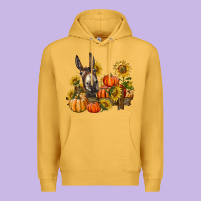 Donkey Sunflower And Pumpkin Farm Premium Hoodie Designed By Barkaloodesign