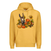 Mustard donkey sunflower and pumpkin farm Premium Hoodie - BarkalooDesign