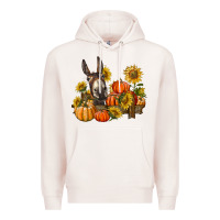 Pale Pink donkey sunflower and pumpkin farm Premium Hoodie - BarkalooDesign