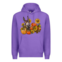 Purple donkey sunflower and pumpkin farm Premium Hoodie - BarkalooDesign