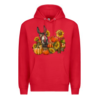 Red donkey sunflower and pumpkin farm Premium Hoodie - BarkalooDesign
