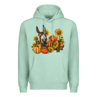 Seafoam donkey sunflower and pumpkin farm Premium Hoodie - BarkalooDesign