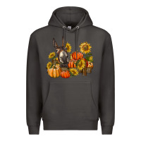 Smoke donkey sunflower and pumpkin farm Premium Hoodie - BarkalooDesign