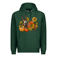 Sports Green donkey sunflower and pumpkin farm Premium Hoodie - BarkalooDesign