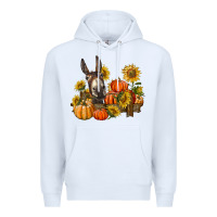 White donkey sunflower and pumpkin farm Premium Hoodie - BarkalooDesign