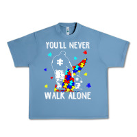 Pebble Blue autism dad you will never walk alone support autism son t shirt Urban Heavy Tee - linhVisuals