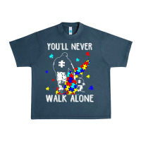 Midnight Navy autism dad you will never walk alone support autism son t shirt Urban Heavy Tee - linhVisuals
