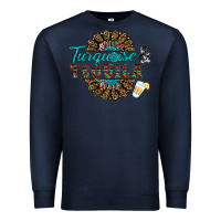 Navy turquoise gemstone and taquila Premium Sweatshirt - RanaPortraitStore