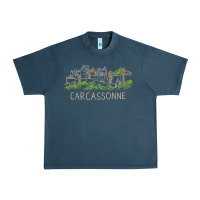 Midnight Navy carcassonne france unique hand drawn art gift men women t shirt Urban Heavy Tee - linhVisuals