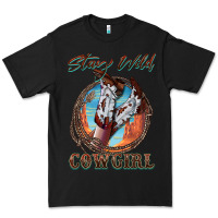 Black Stay Wild Cowgirl Premium Tee - FaDigitalArtStudio