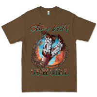 Cacao Stay Wild Cowgirl Premium Tee - FaDigitalArtStudio