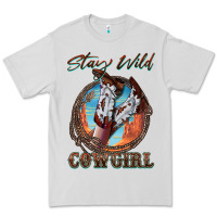 Dove Grey Stay Wild Cowgirl Premium Tee - FaDigitalArtStudio
