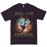 Plum Stay Wild Cowgirl Premium Tee - FaDigitalArtStudio