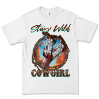 White Stay Wild Cowgirl Premium Tee - FaDigitalArtStudio