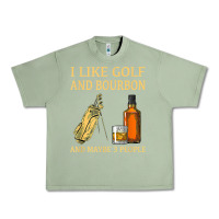Oil Green i like golf and bourbon and maybe 3 people t shirt Urban Heavy Tee - linhVisuals