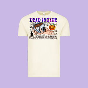 Dead Inside Caffeinated Vintage Tee Designed By Cowhidedigitalart